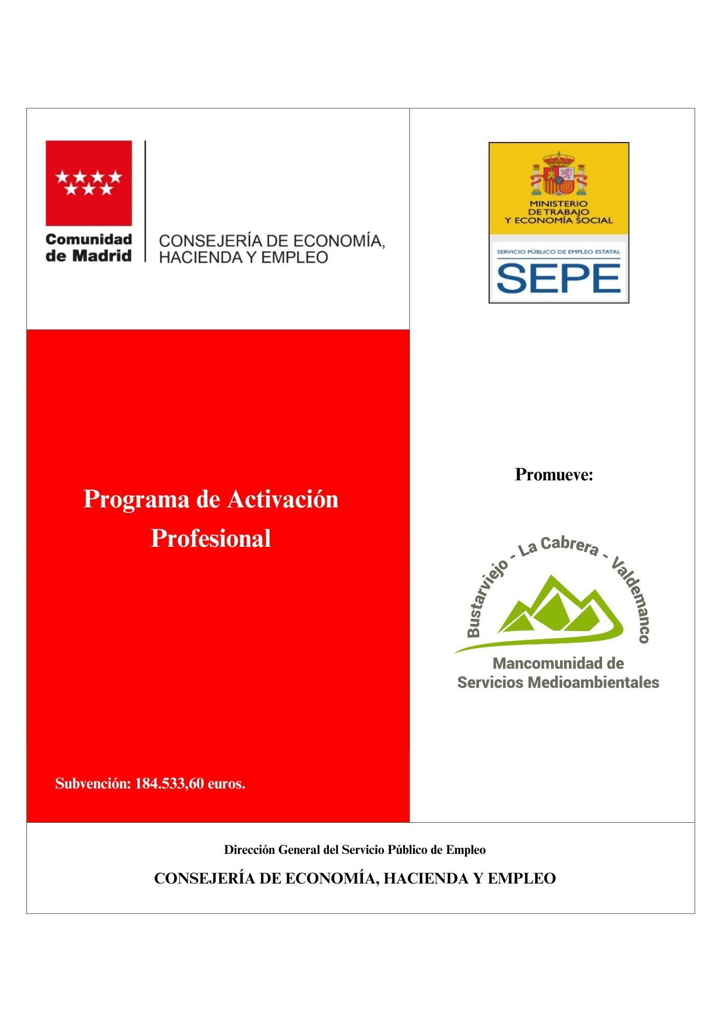 Lee más sobre el artículo Programa de Activación Profesional (Mancomunidad de Servicios)